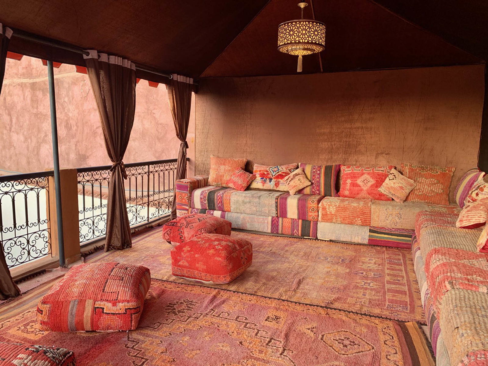 Riad Baya, roof terrace pergola lounge
