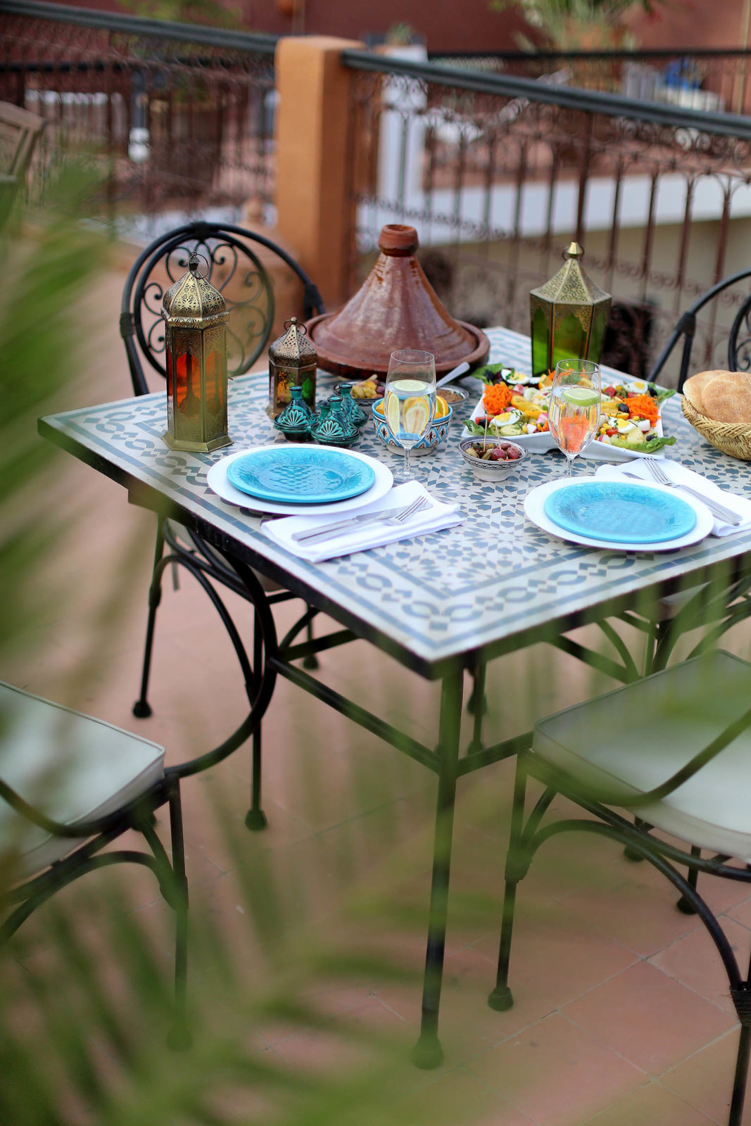 Riad Baya, terrace dining